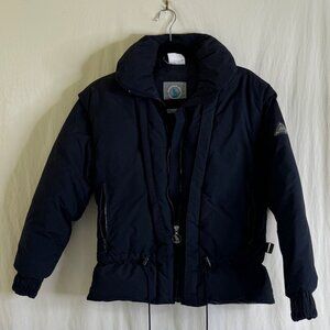 Mountain Goat Vintage Women's Down Filled Skiwear Winter Jacket Size S Black